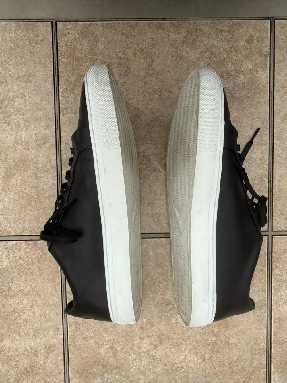 Thursday Premier Low Top fashion sneakers in black leather size 12